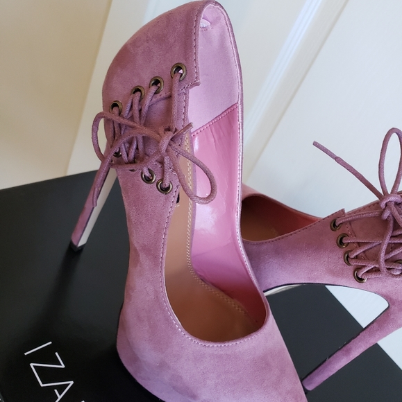 Brand New Izabella Rue Rosy Faux Suede lace heel - Picture 12 of 16